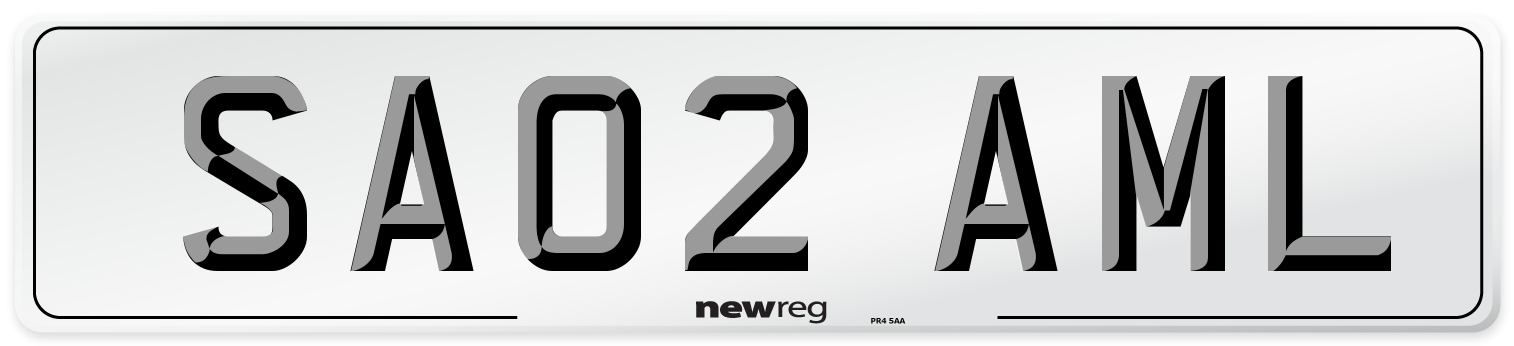 SA02 AML Number Plate from New Reg